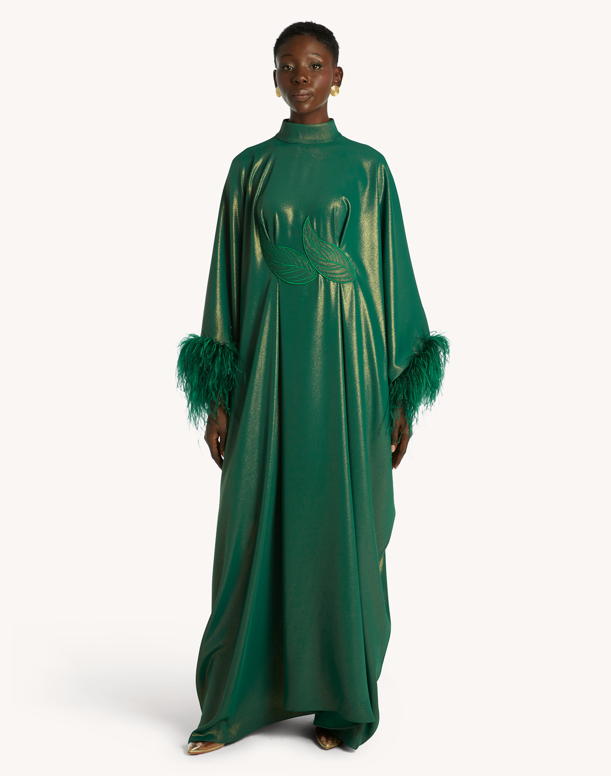 Fatma Feather-Trimmed Kaftan