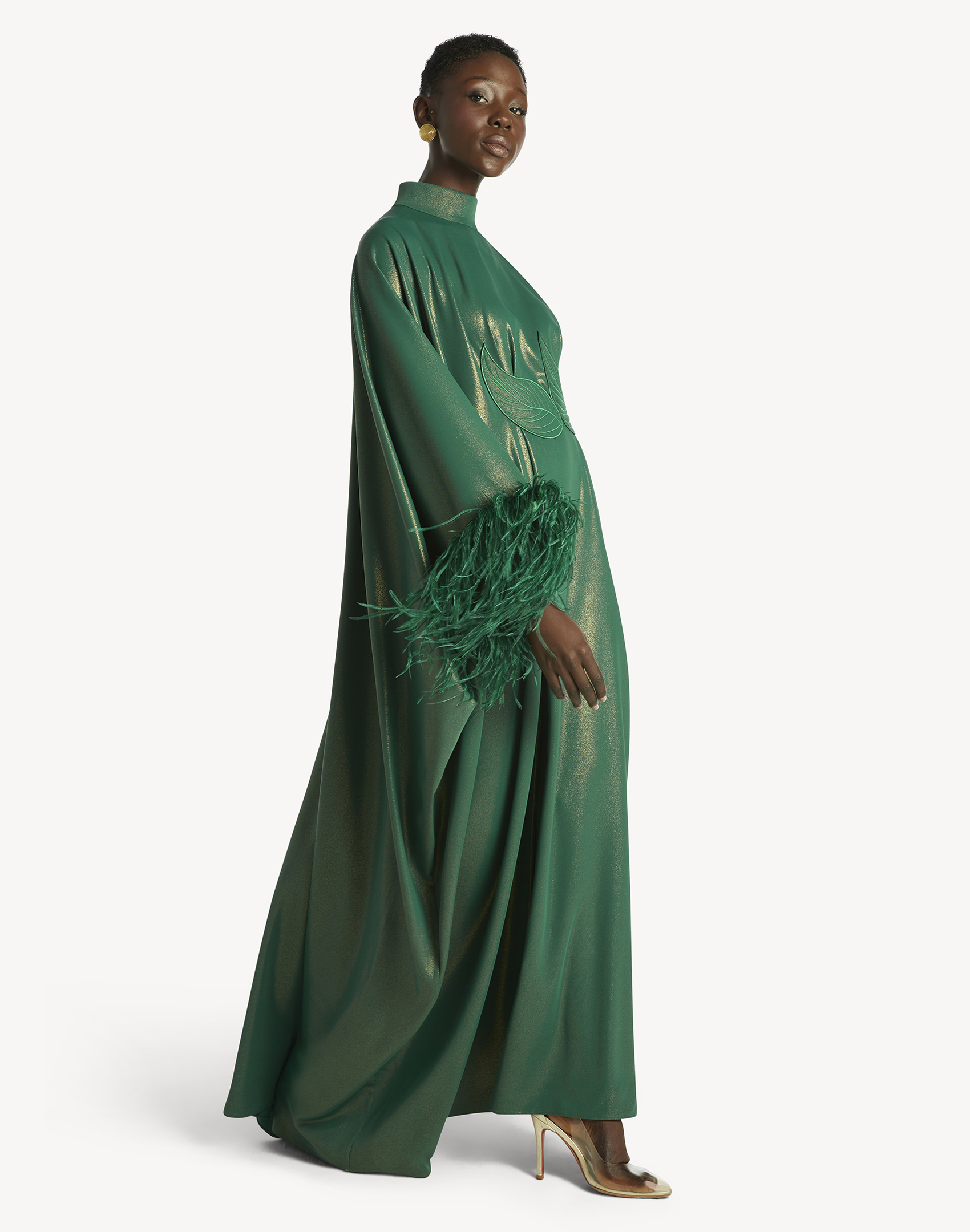 Fatma Feather-Trimmed Kaftan