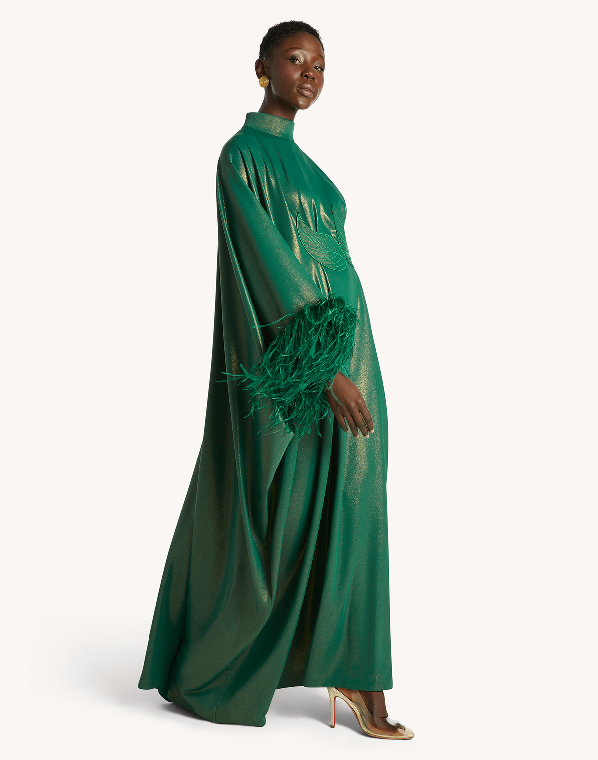 Fatma Feather-Trimmed Kaftan
