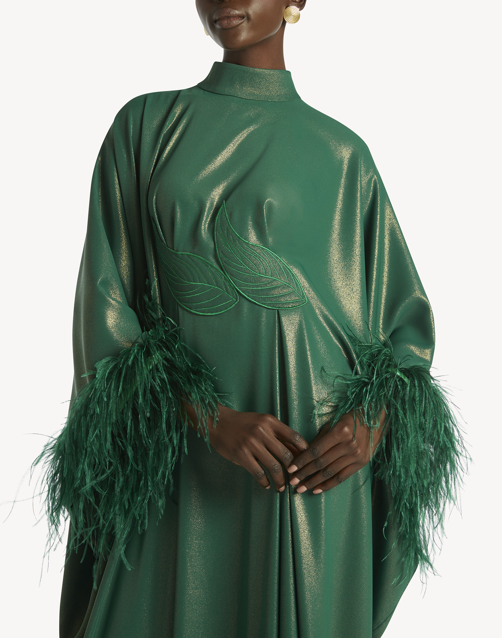 Fatma Feather-Trimmed Kaftan