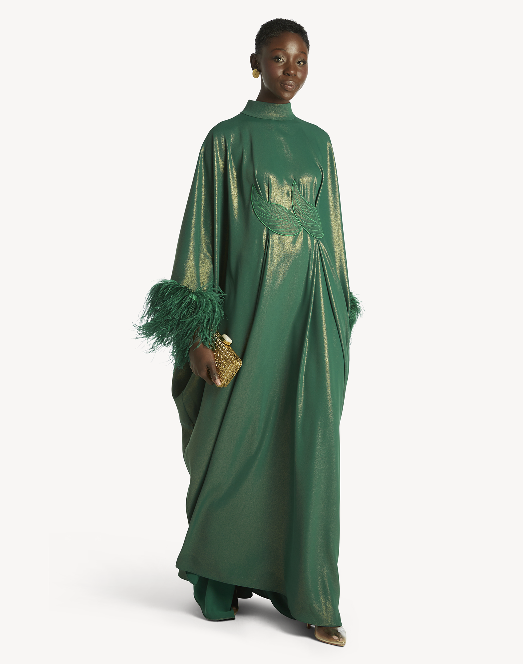 Fatma Feather-Trimmed Kaftan