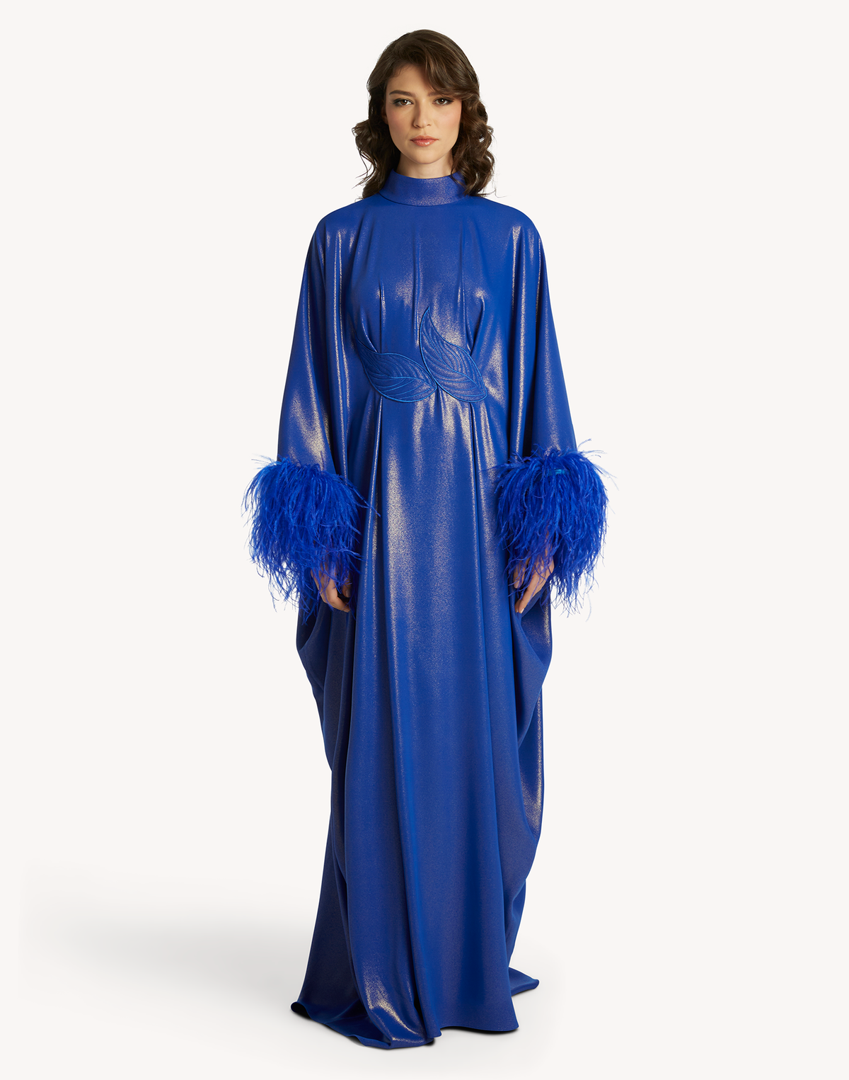 Fatma Feather-Trimmed Kaftan