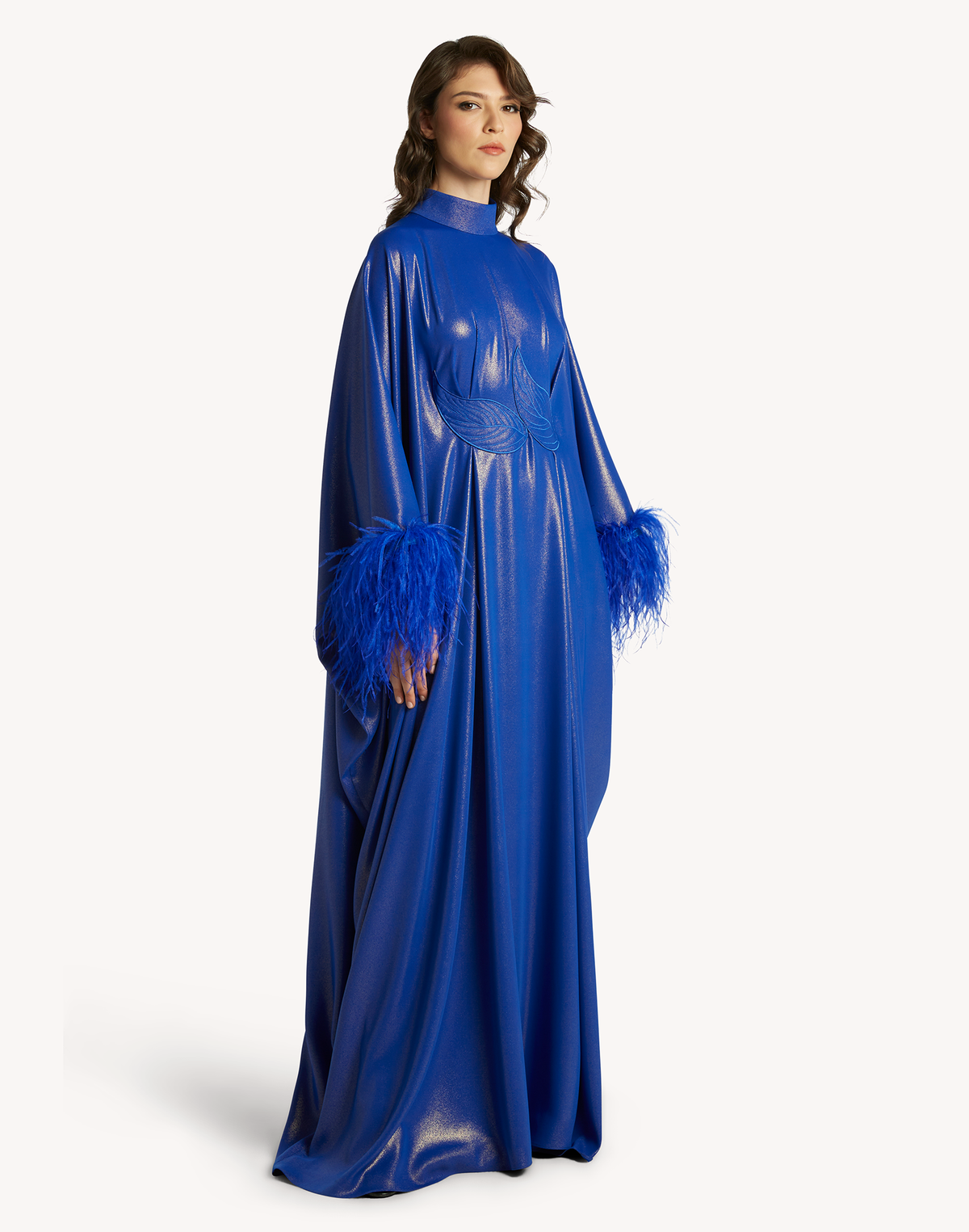 Fatma Feather-Trimmed Kaftan