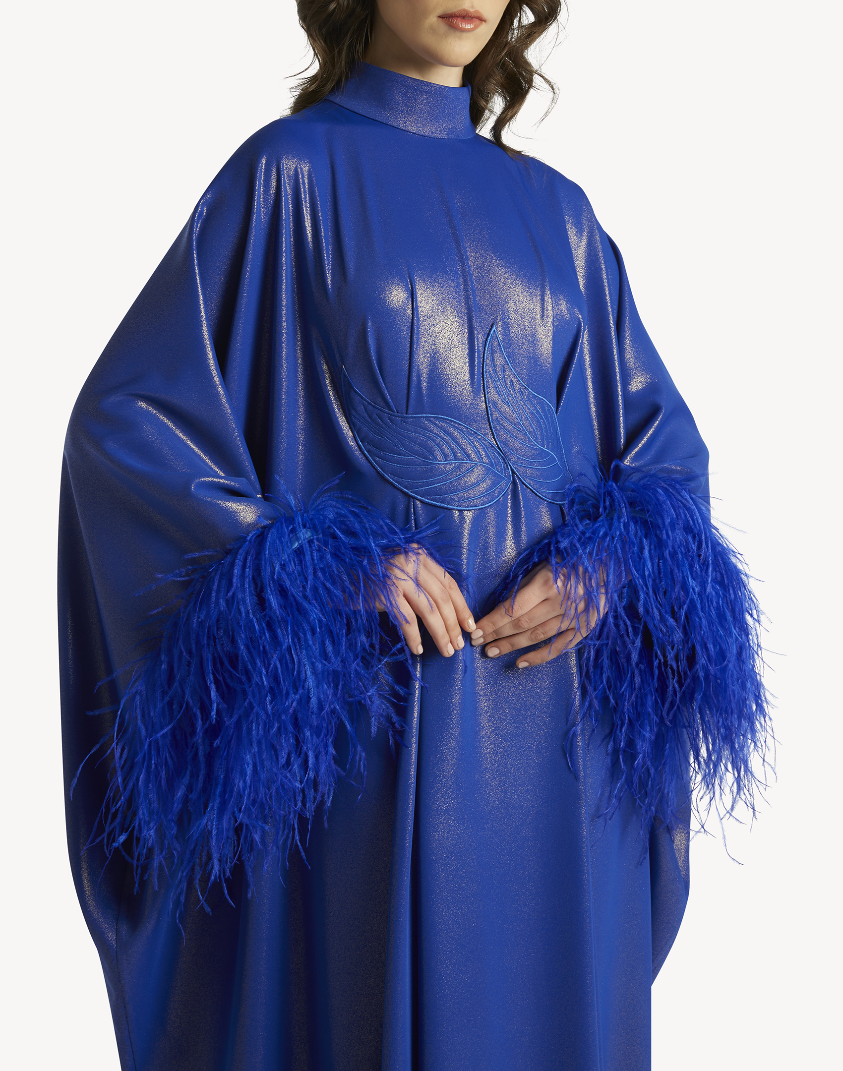 Fatma Feather-Trimmed Kaftan