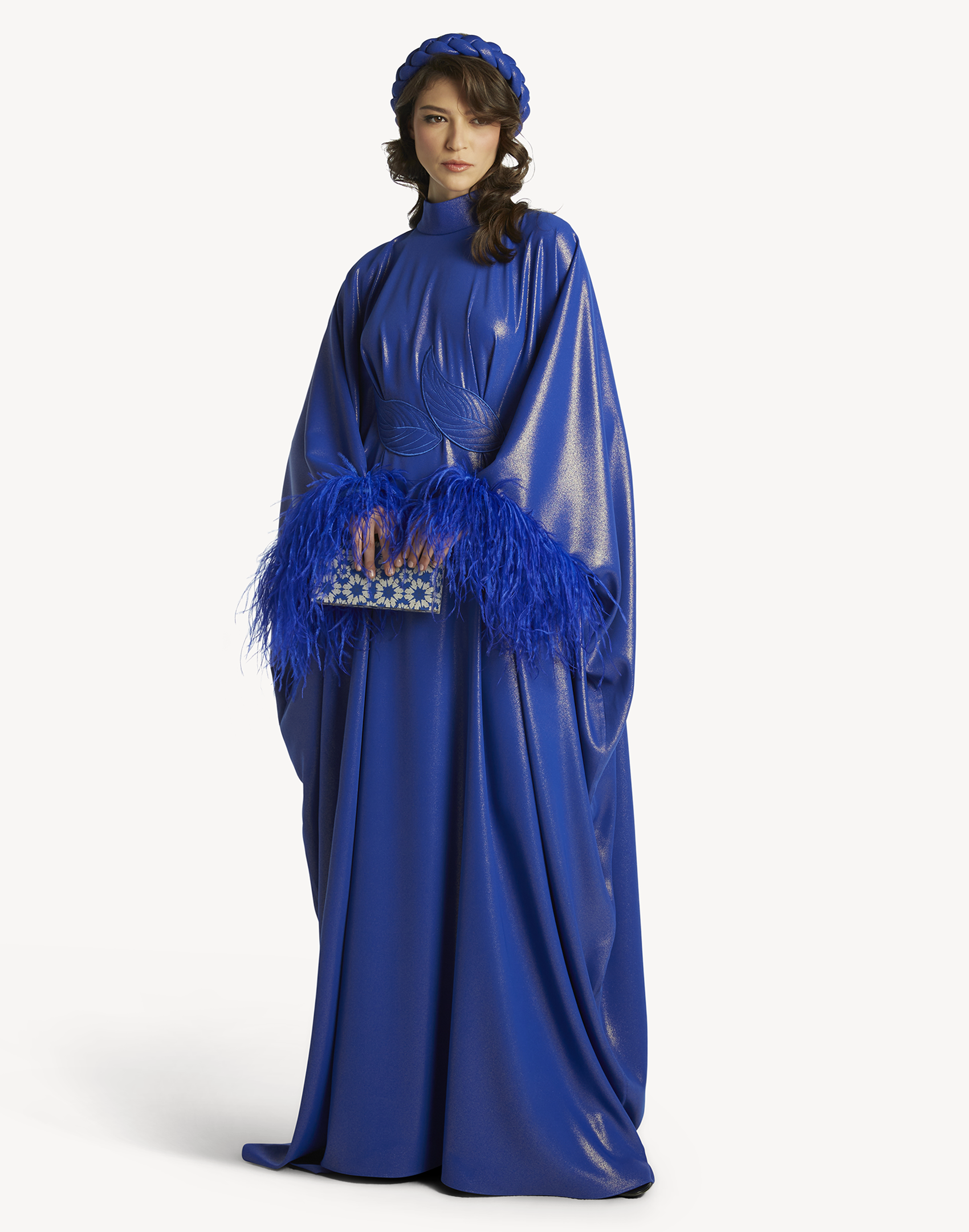 Fatma Feather-Trimmed Kaftan