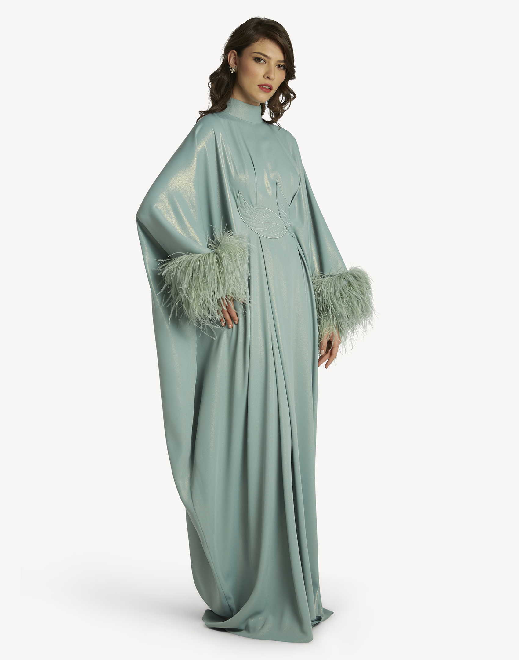 Fatma Feather-Trimmed Kaftan