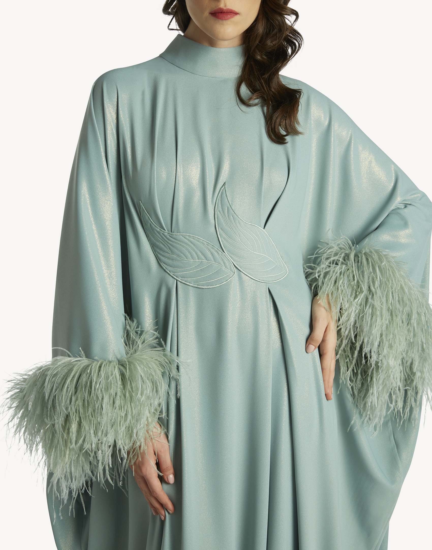 Fatma Feather-Trimmed Kaftan