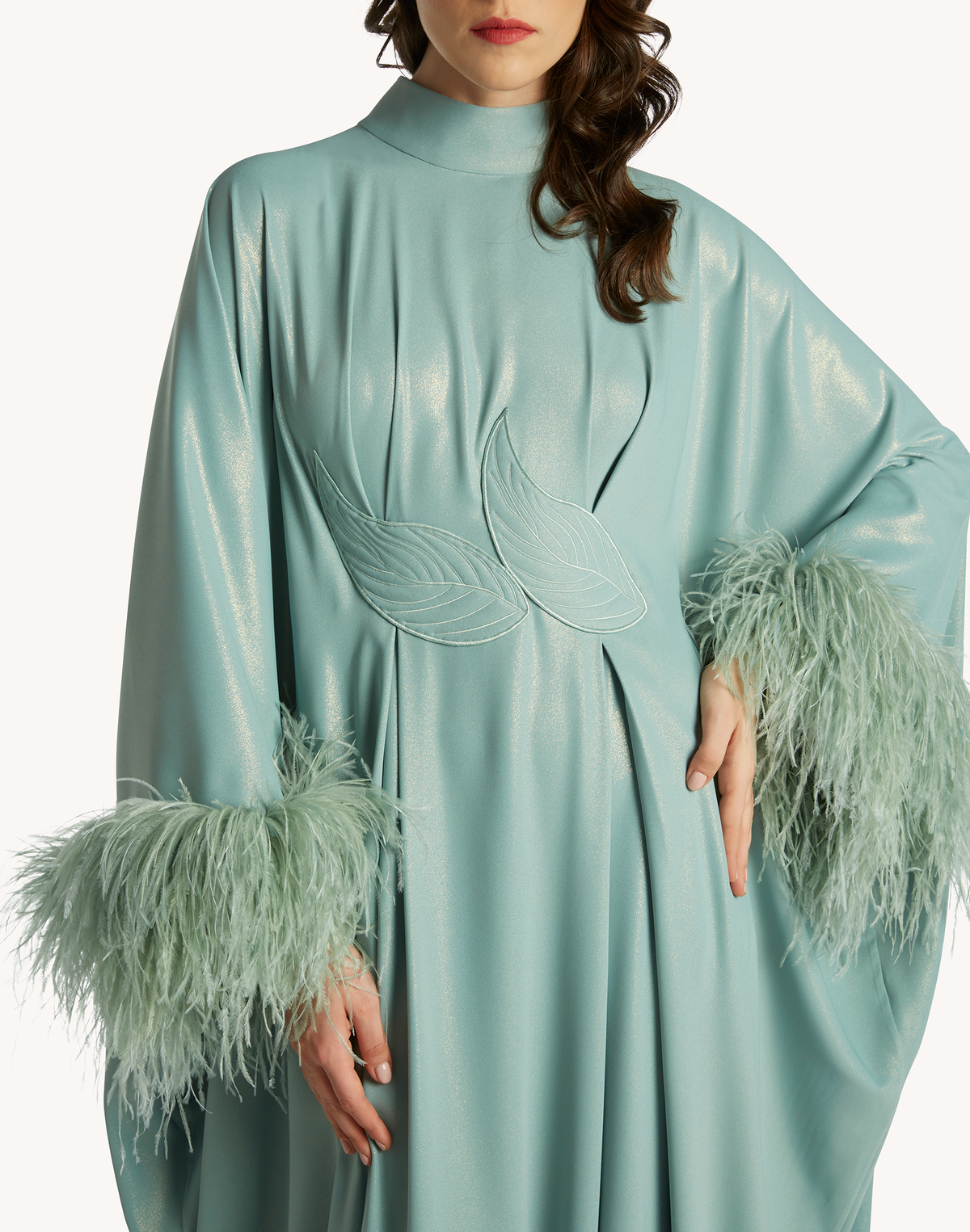 Fatma Feather-Trimmed Kaftan