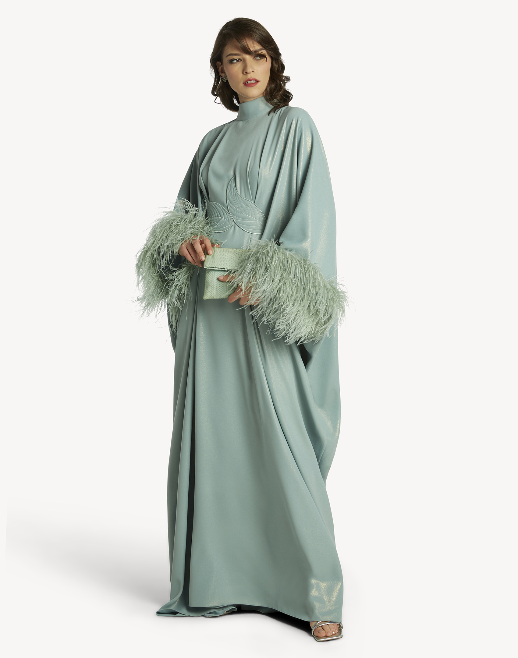 Fatma Feather-Trimmed Kaftan