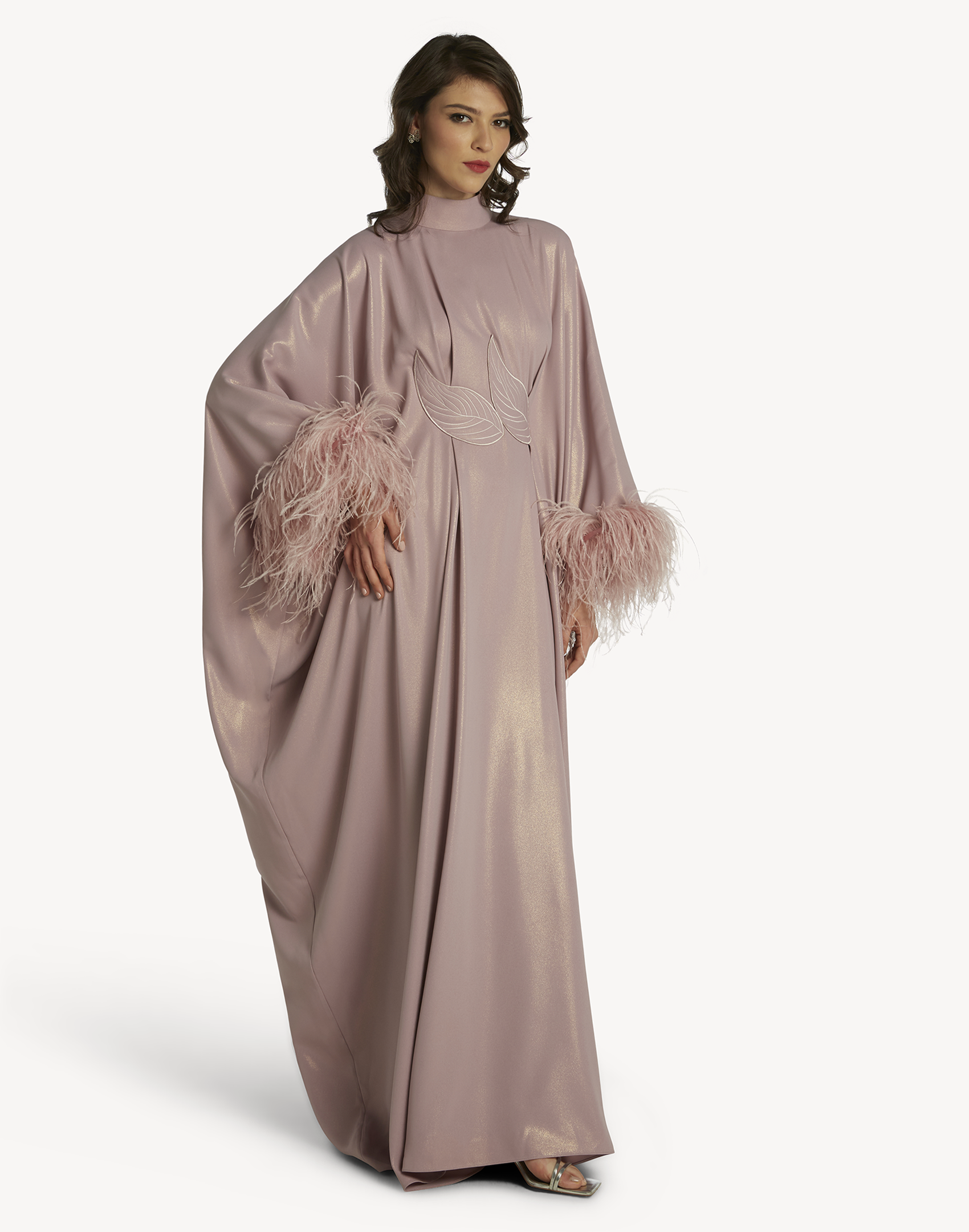 Fatma Feather-Trimmed Kaftan