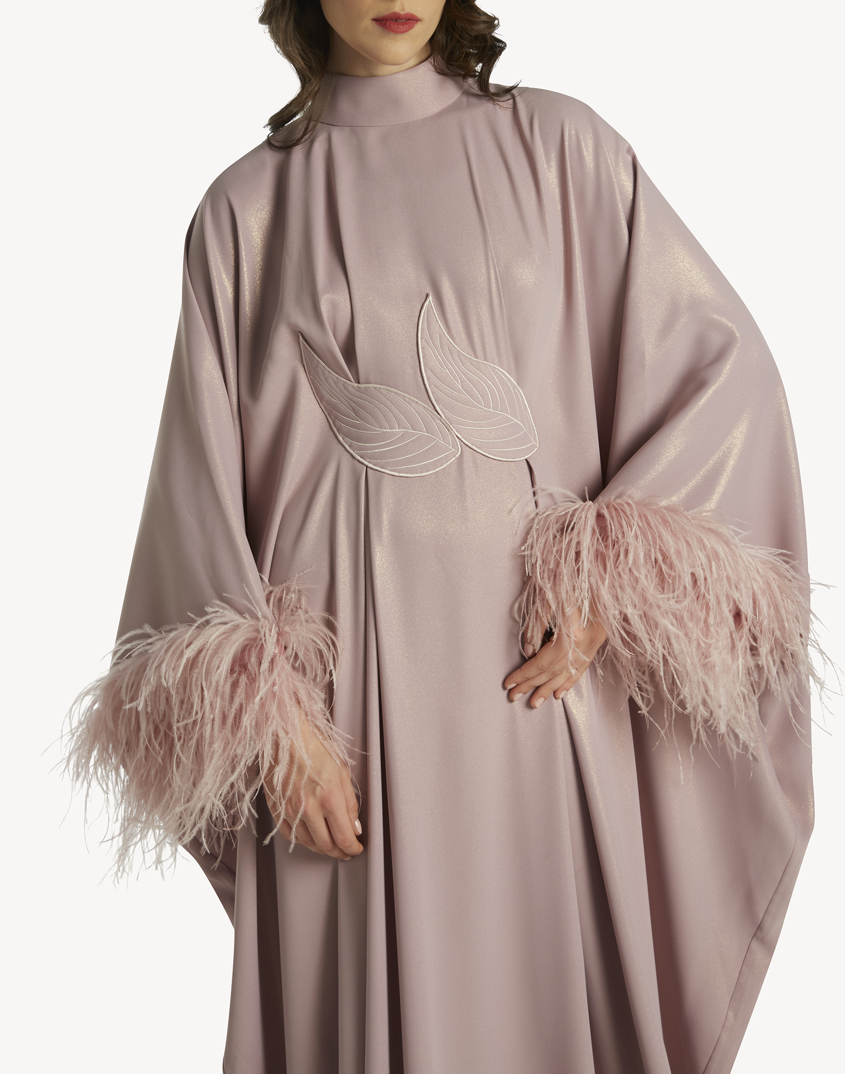 Fatma Feather-Trimmed Kaftan