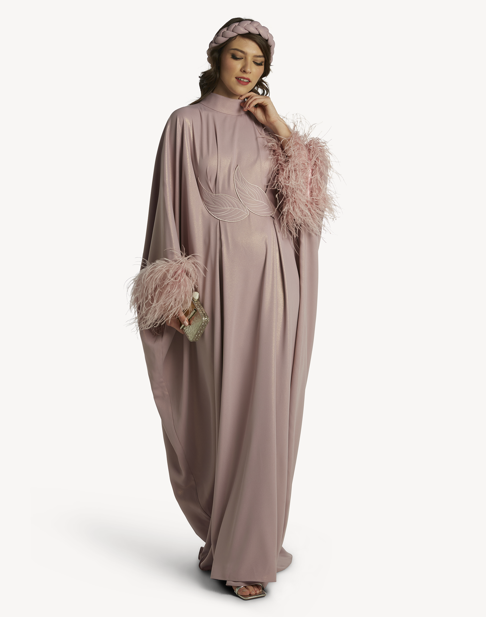 Fatma Feather-Trimmed Kaftan