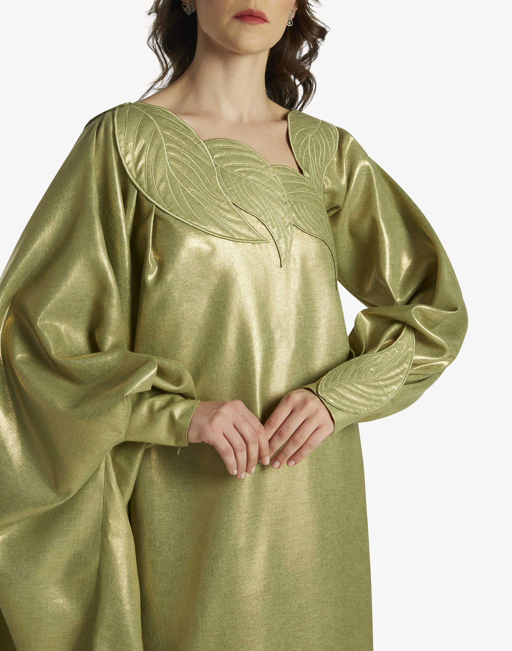 Sofia Leaf Appliqué Kaftan