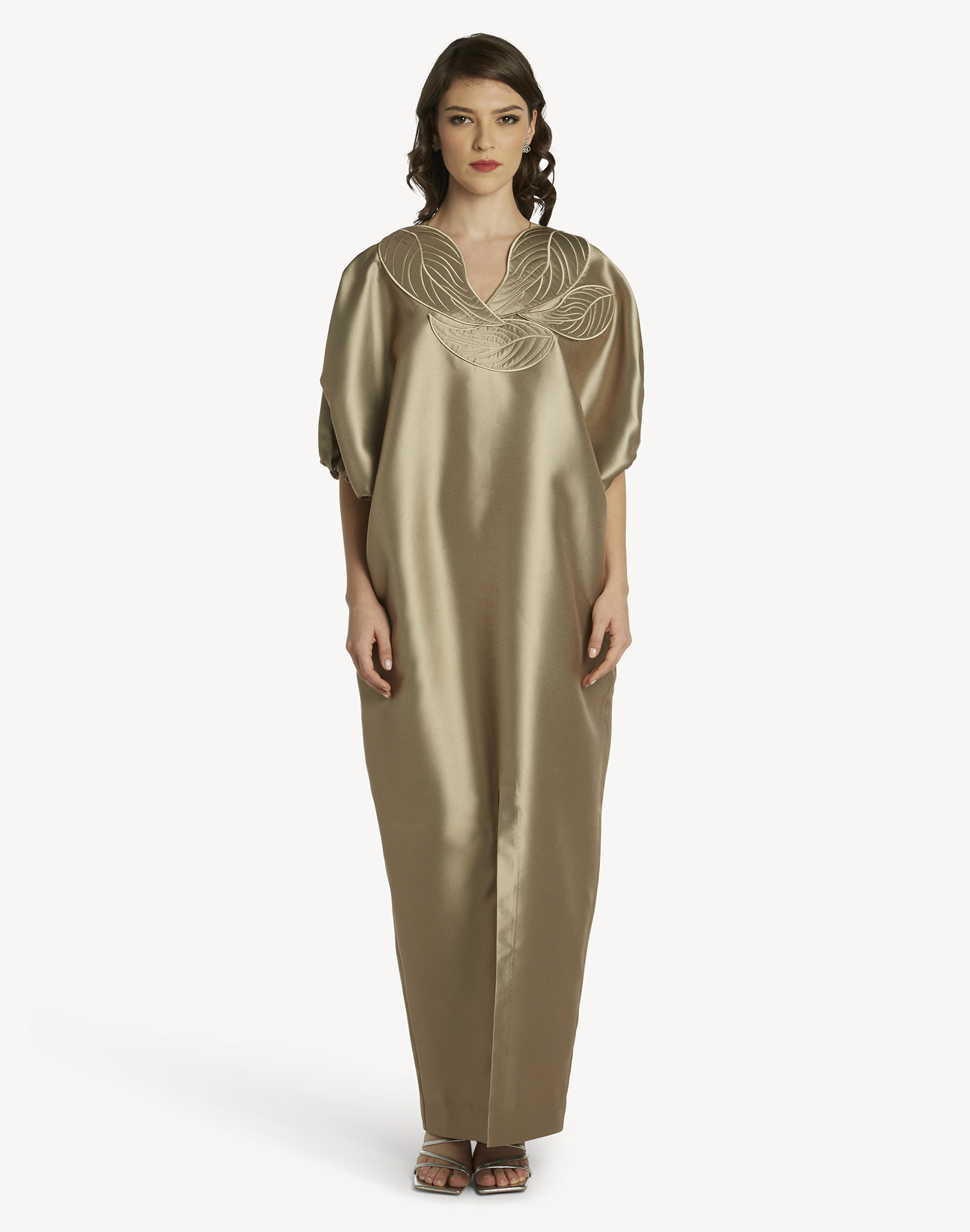 Anissa Leaf Appliqué Kaftan