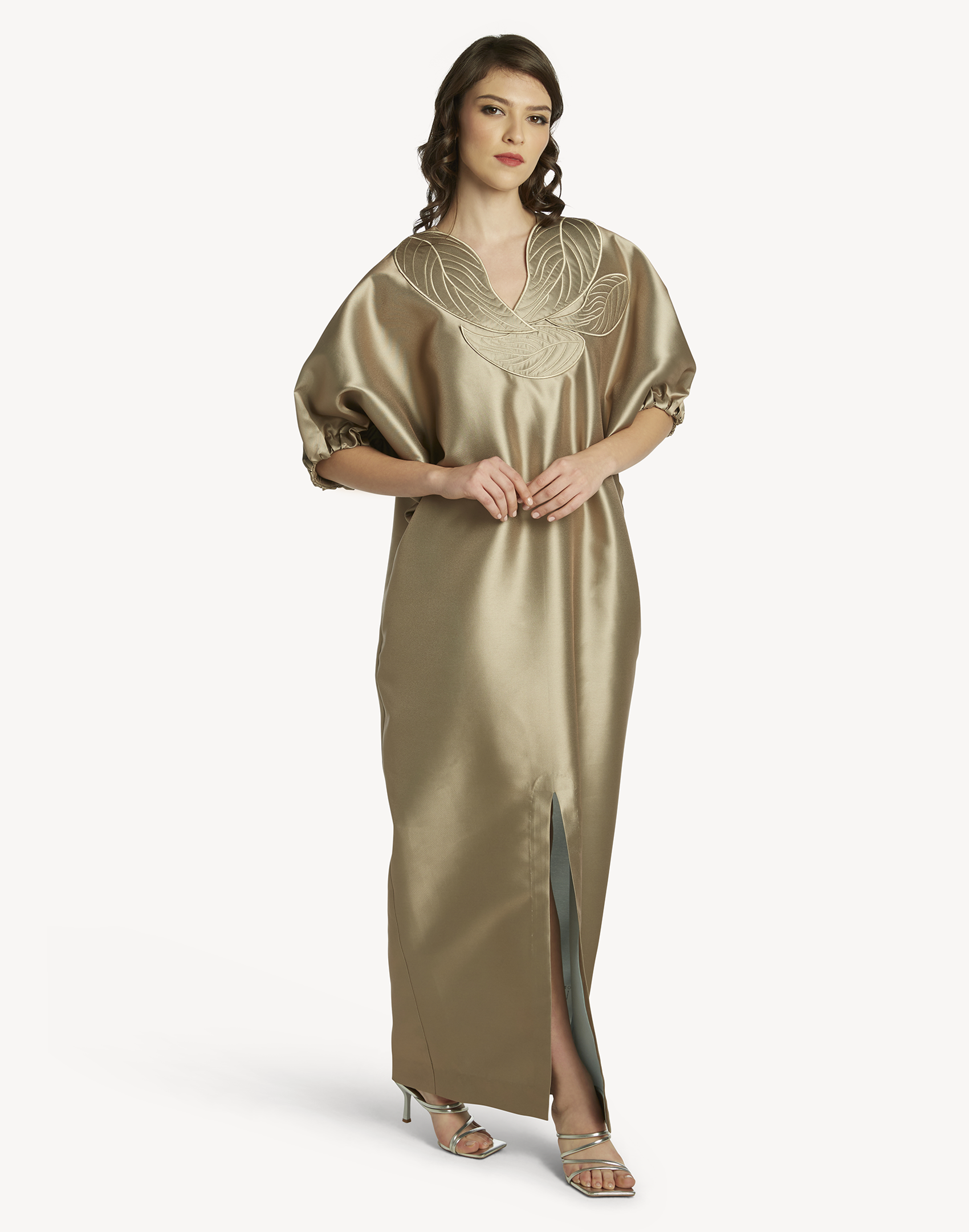 Anissa Leaf Appliqué Kaftan