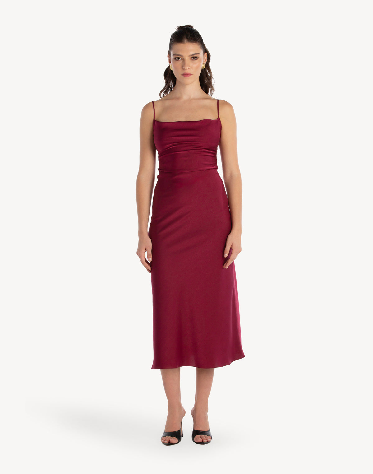 Essential Satin Cowl-Neck Slip Dress