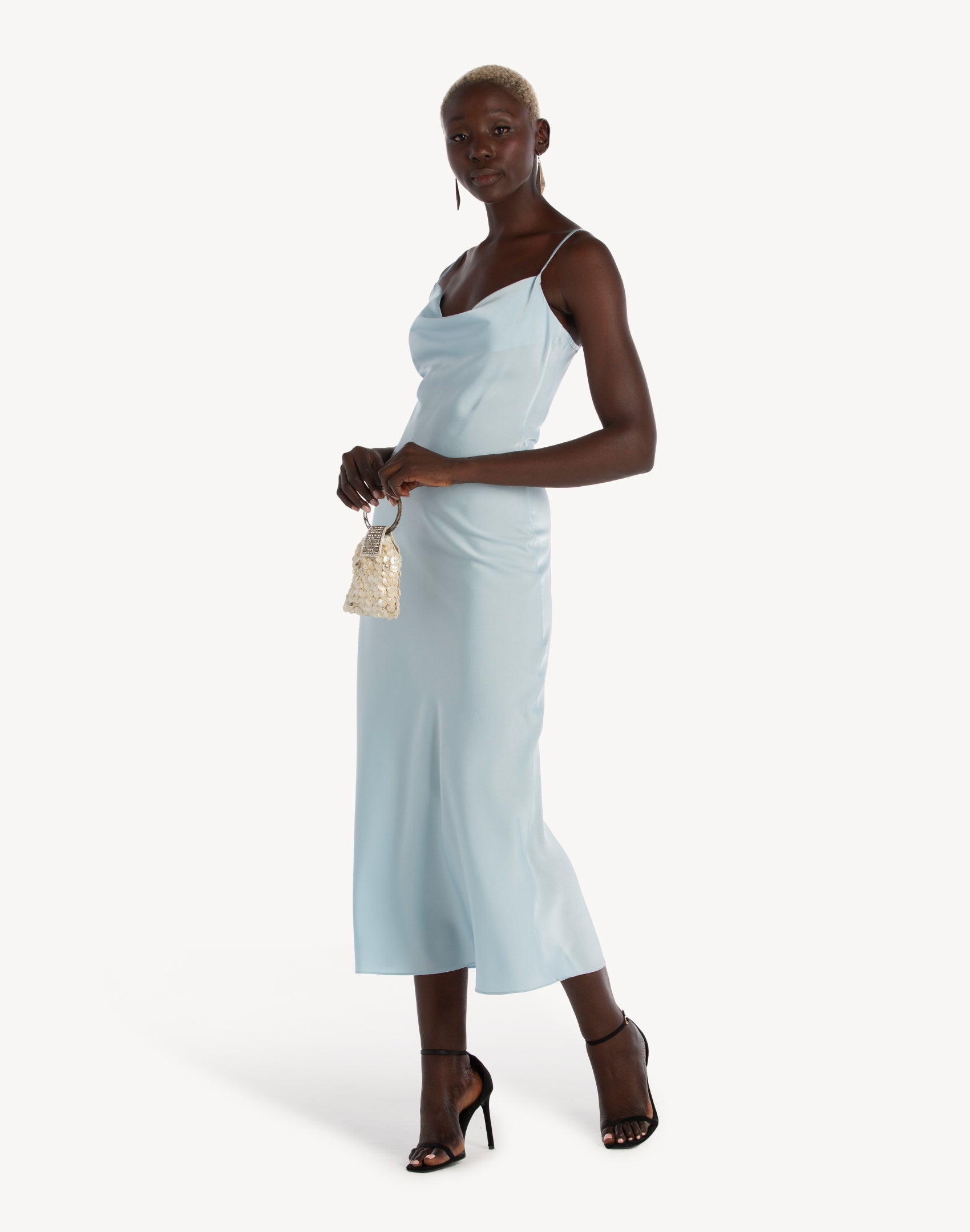 Essential Satin Cowl-Neck Slip Dress