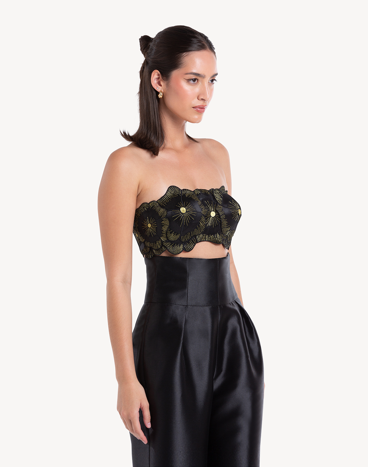 Mikado Floral Applique Corset Top