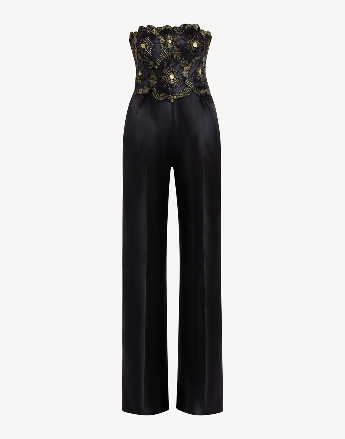 Sheen Floral Applique Corset Jumpsuit