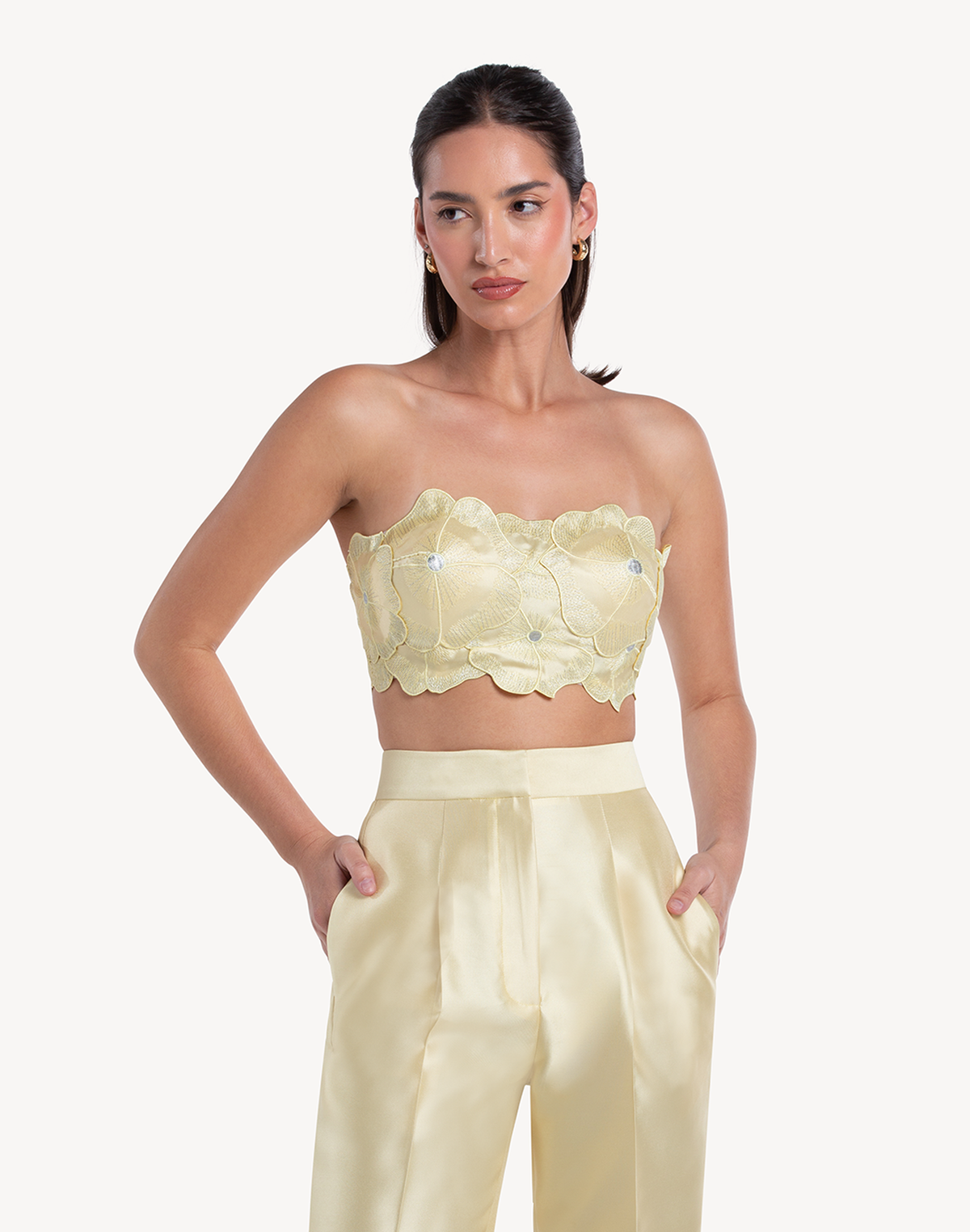 Mikado Floral Applique Corset Top