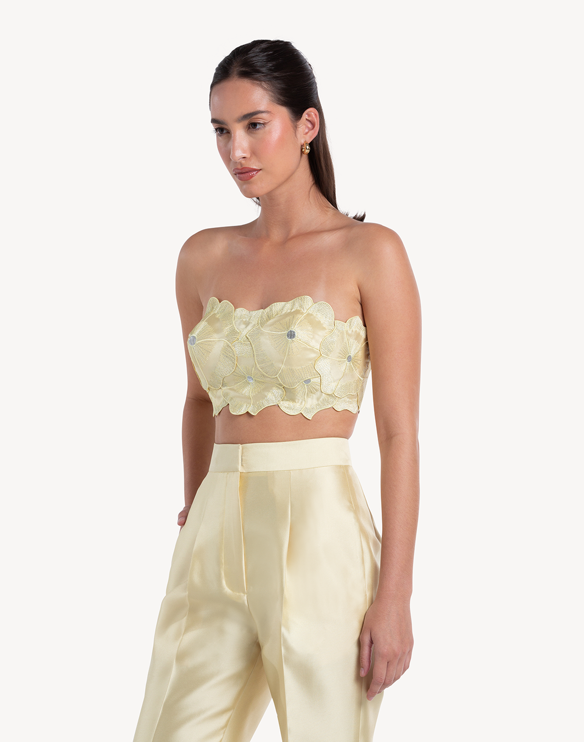 Mikado Floral Applique Corset Top
