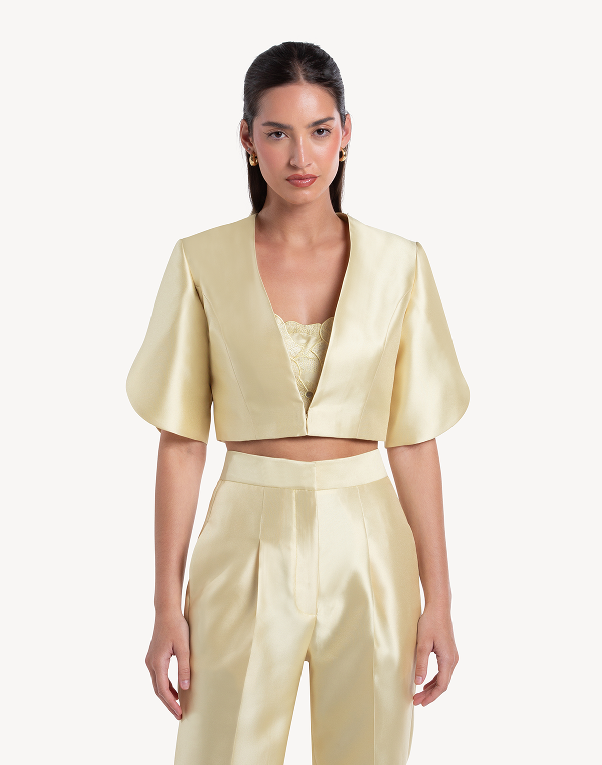 Ivy Wrapped Sleeve Cropped Jacket