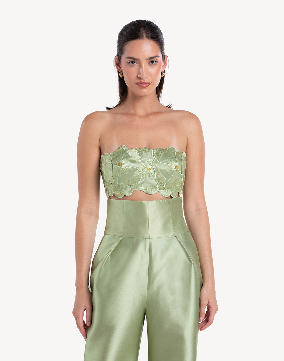 Mikado Floral Applique Corset Top