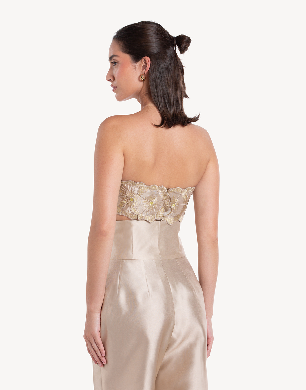 Mikado Floral Applique Corset Top