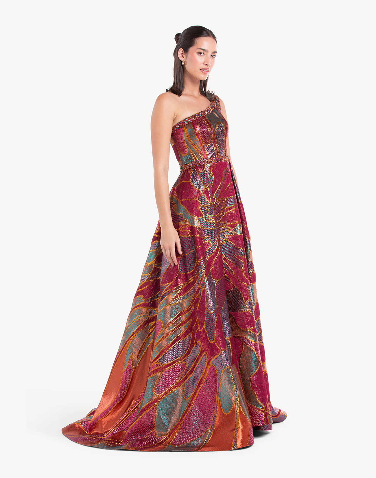 Opus Brocade Crystal Embellished Gown