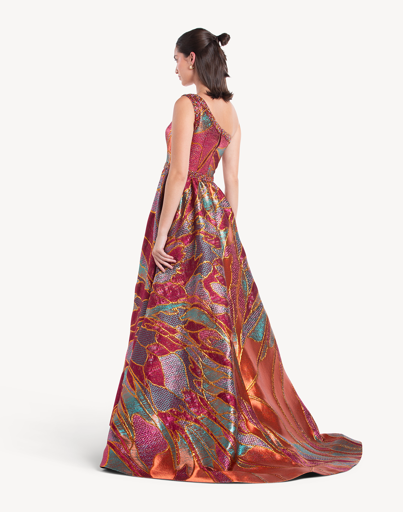 Opus Brocade Crystal Embellished Gown