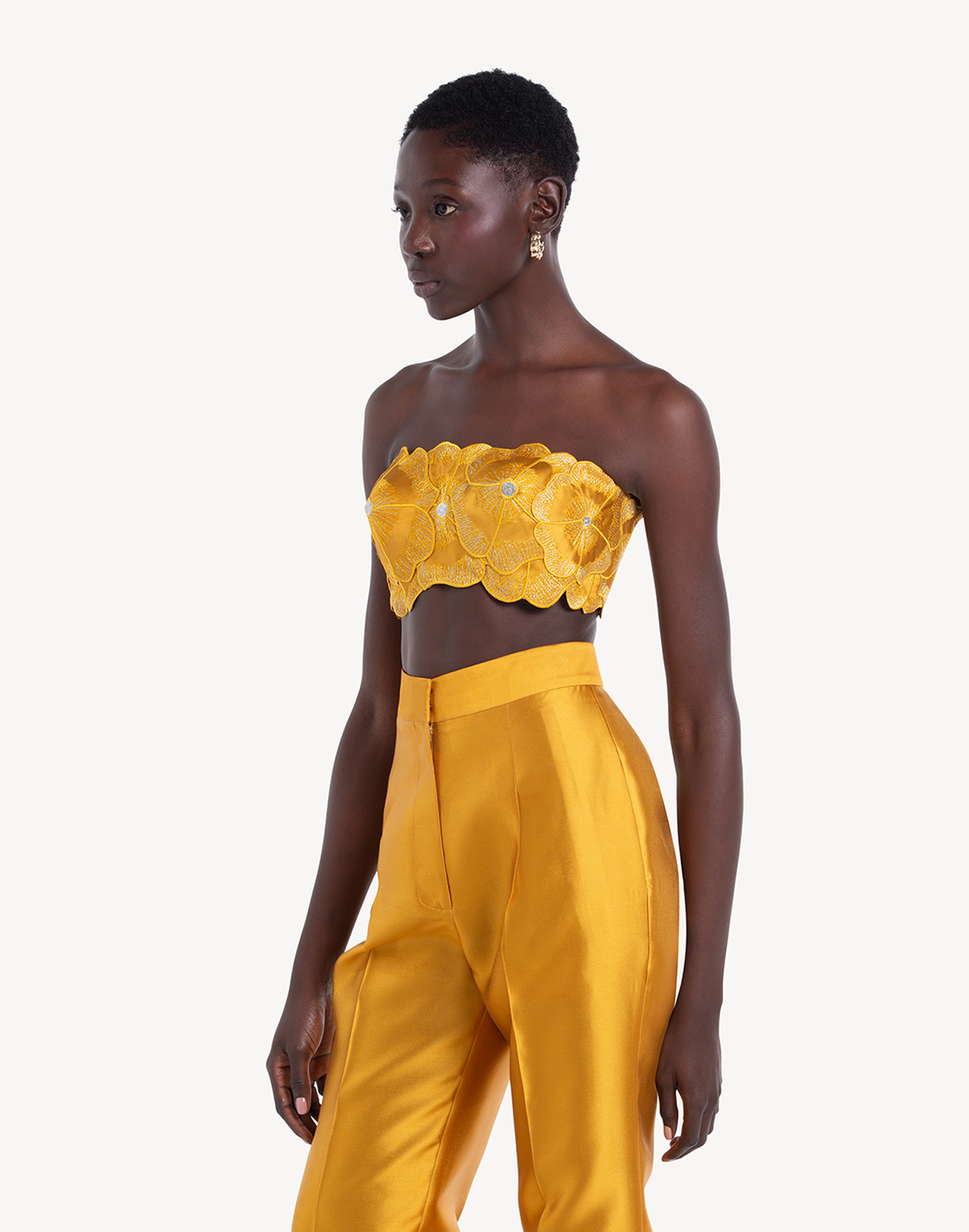 Mikado Floral Applique Corset Top