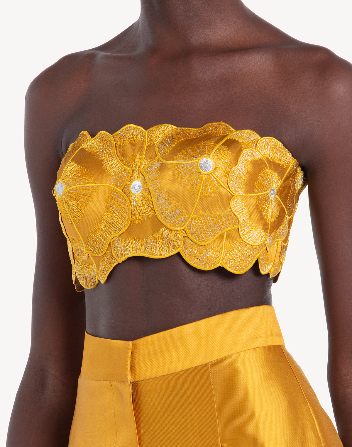 Mikado Floral Applique Corset Top