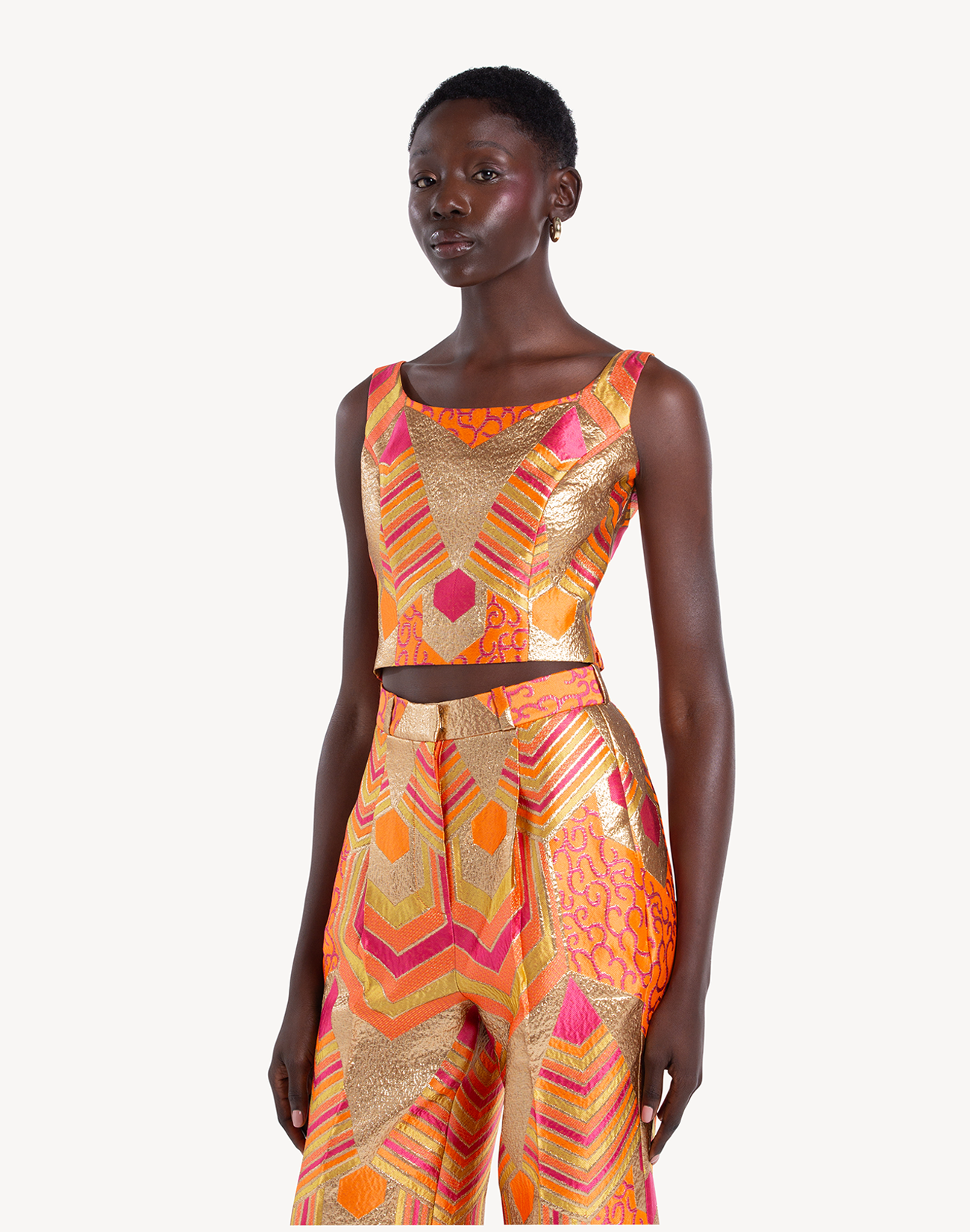 Nermin Brocade Crop Top