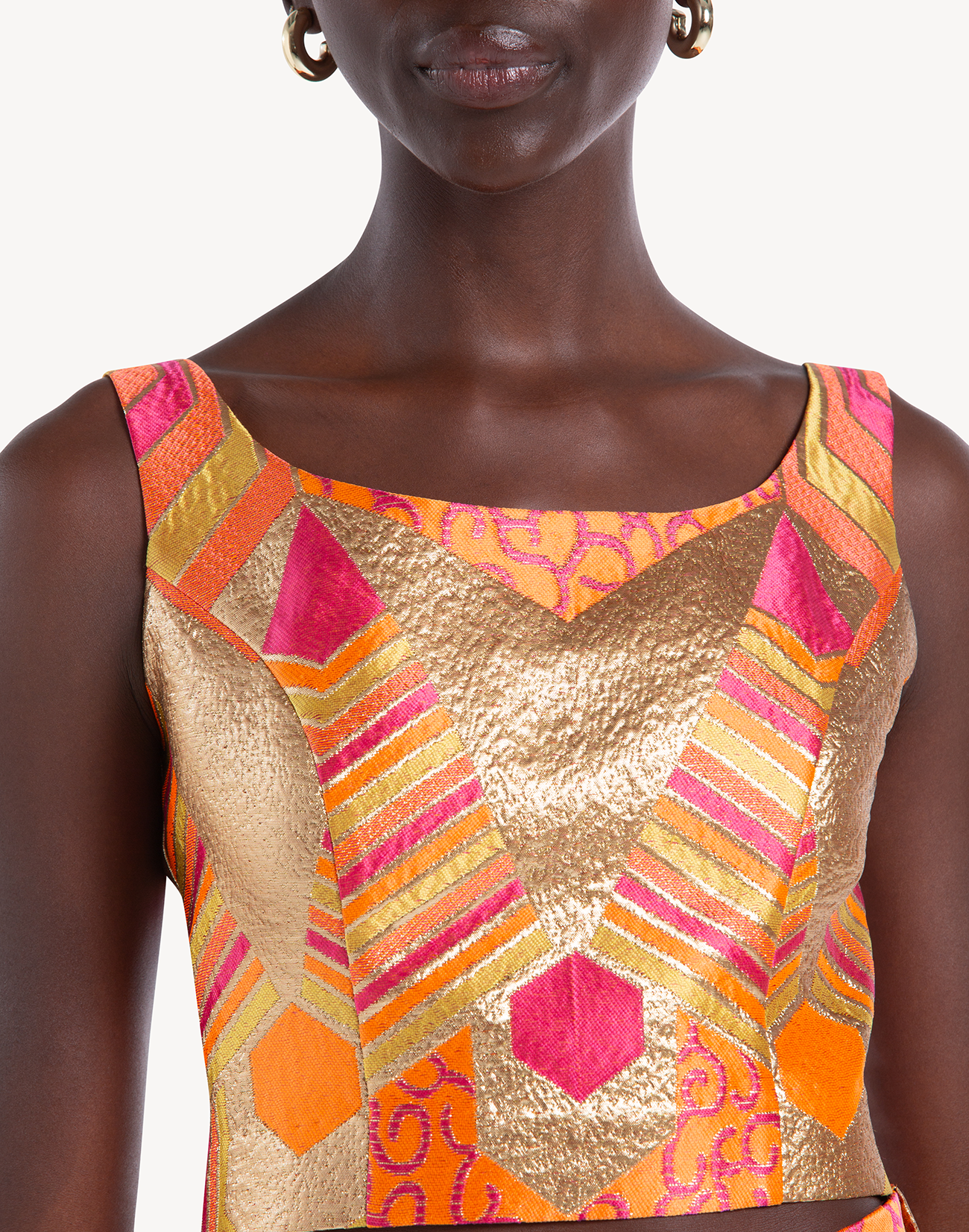 Nermin Brocade Crop Top