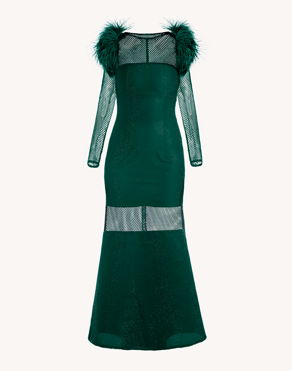 Eclipse Crystal Feather-Trimmed Gown