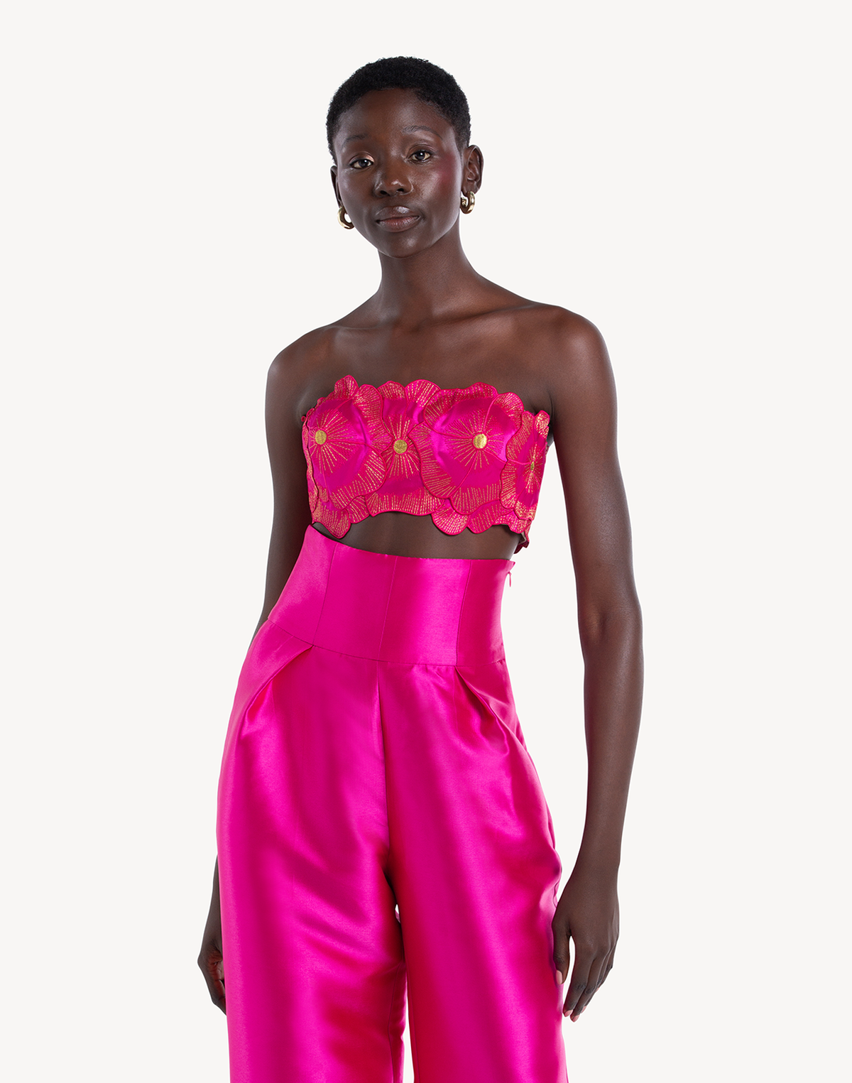 Mikado Floral Applique Corset Top