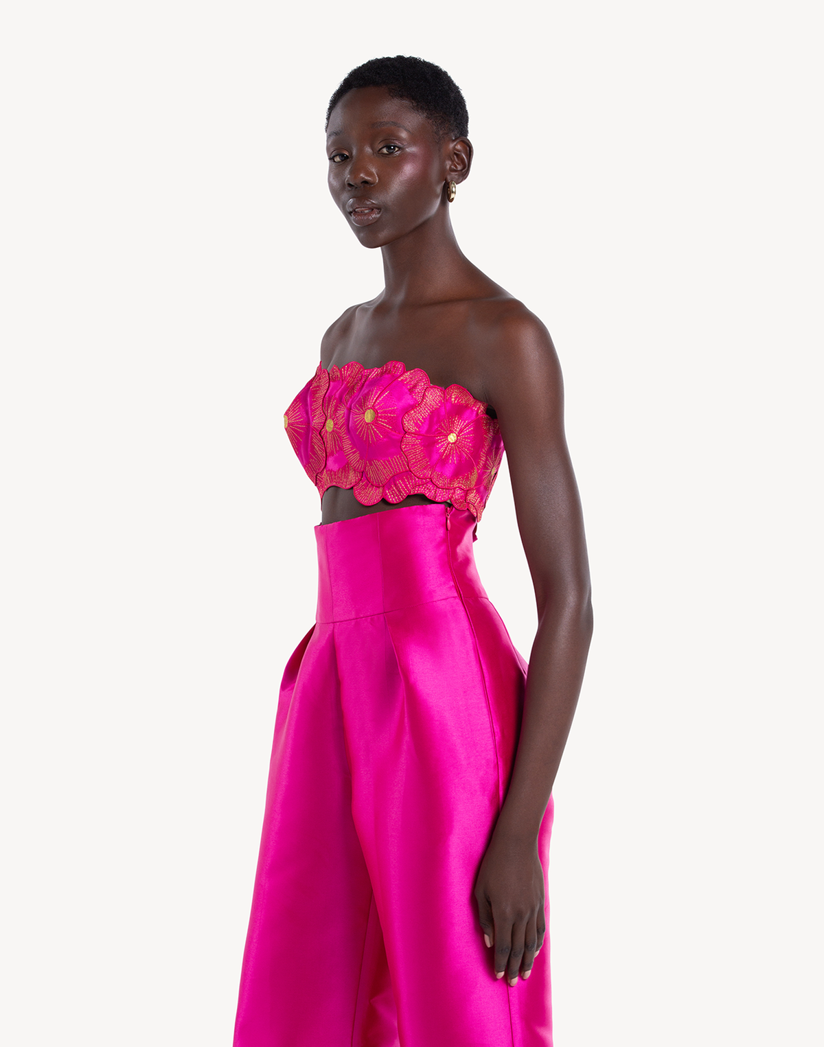 Mikado Floral Applique Corset Top