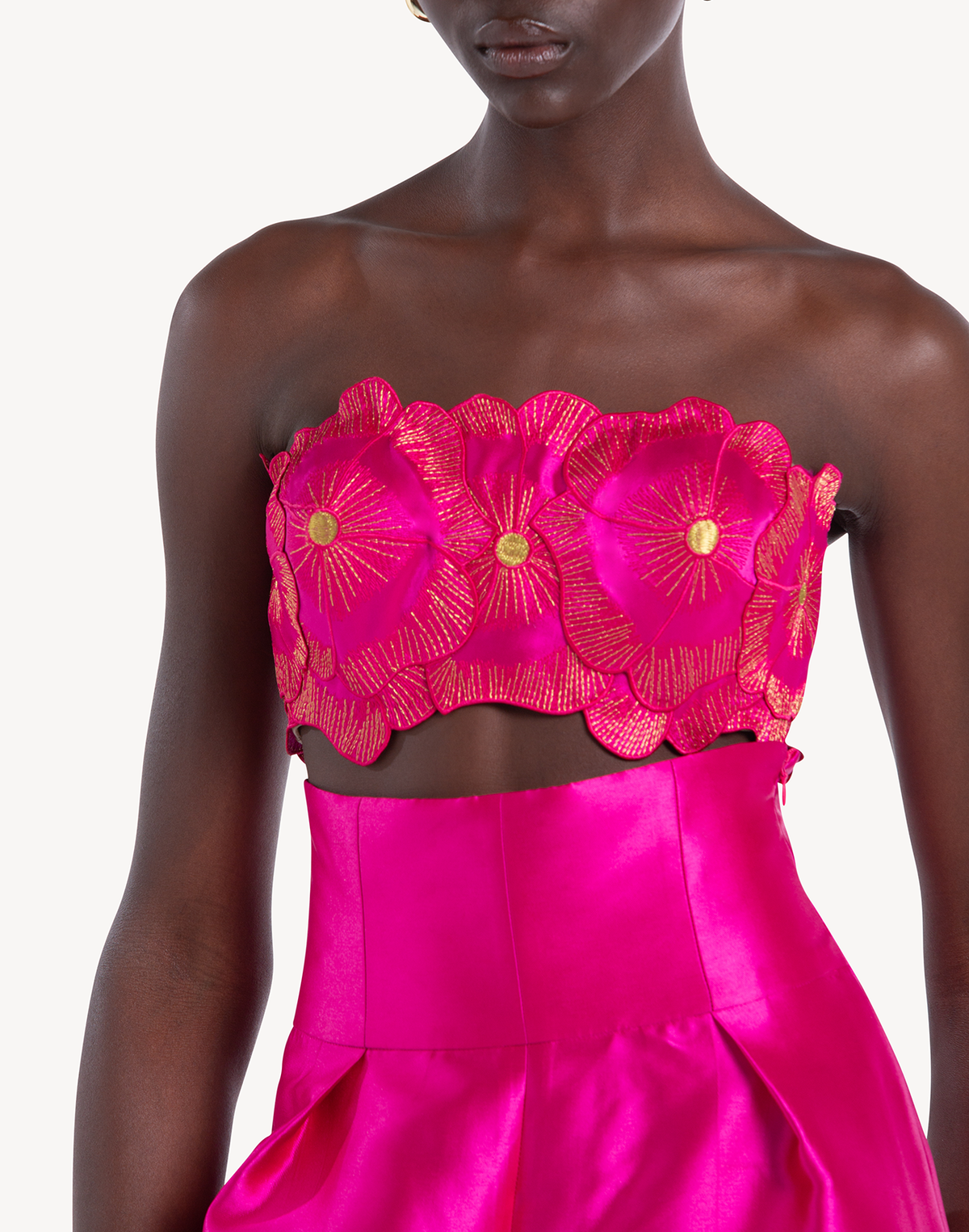 Mikado Floral Applique Corset Top