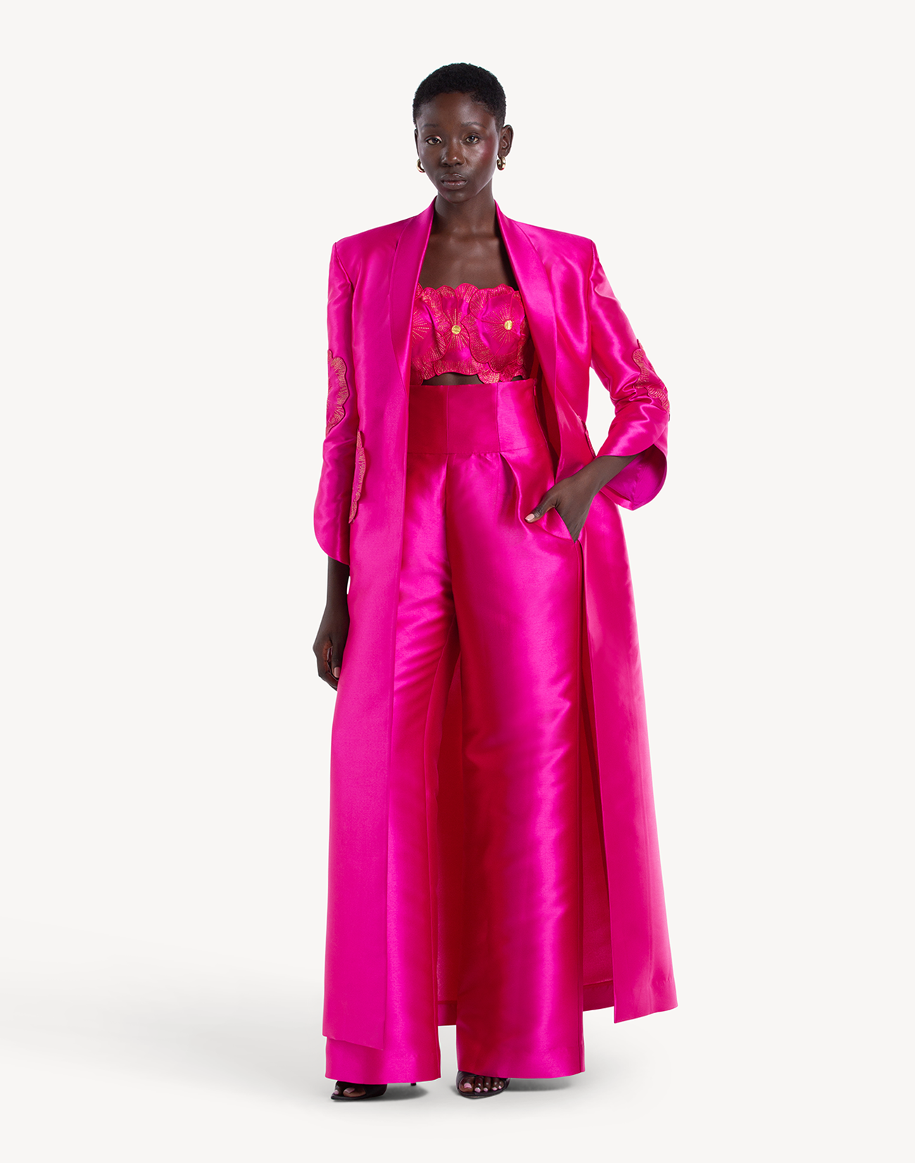 Regal Floral Applique Coat