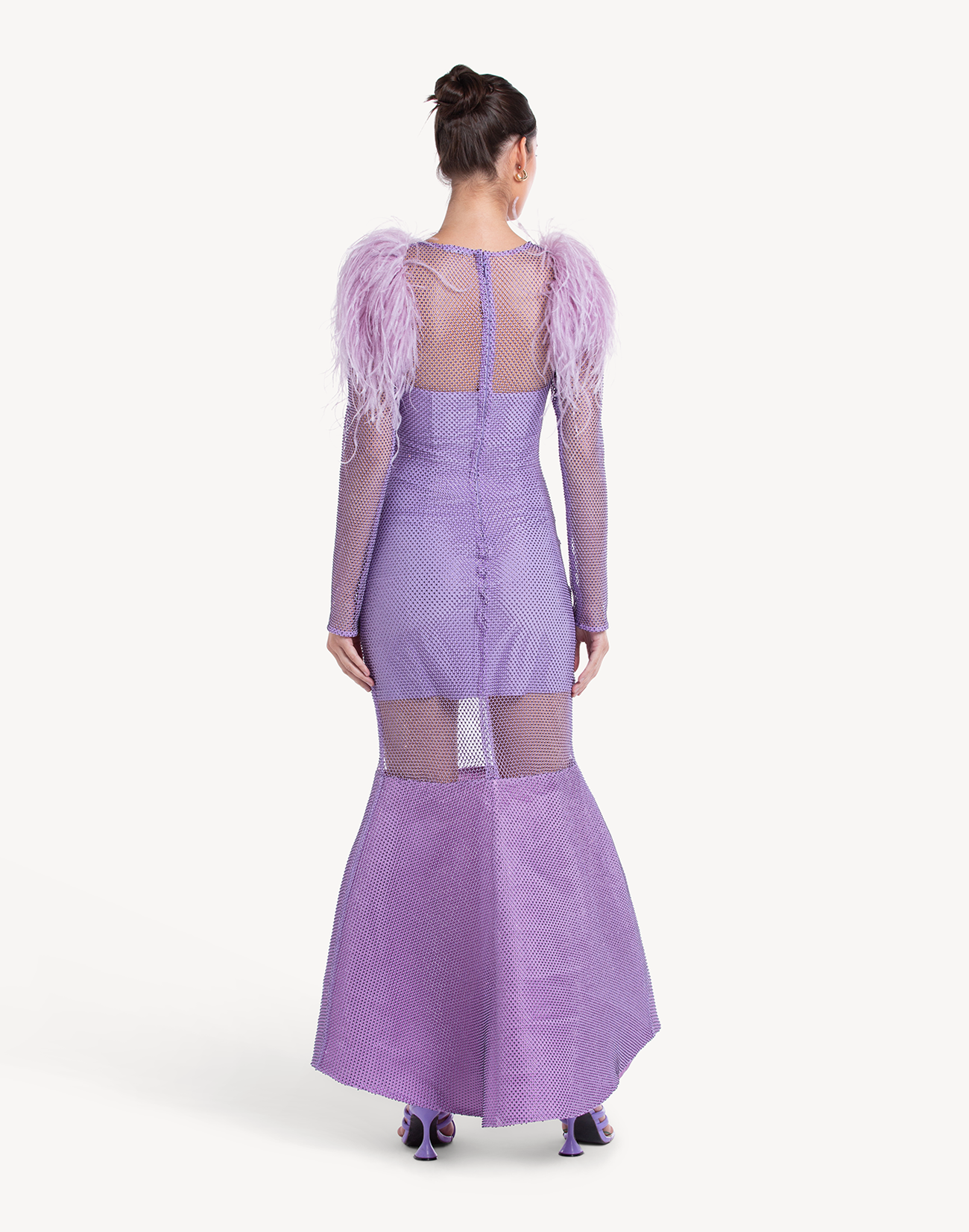 Eclipse Crystal Feather-trimmed Gown