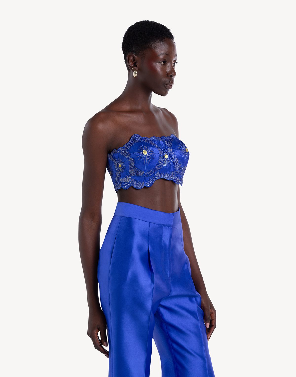 Mikado Floral Applique Corset Top