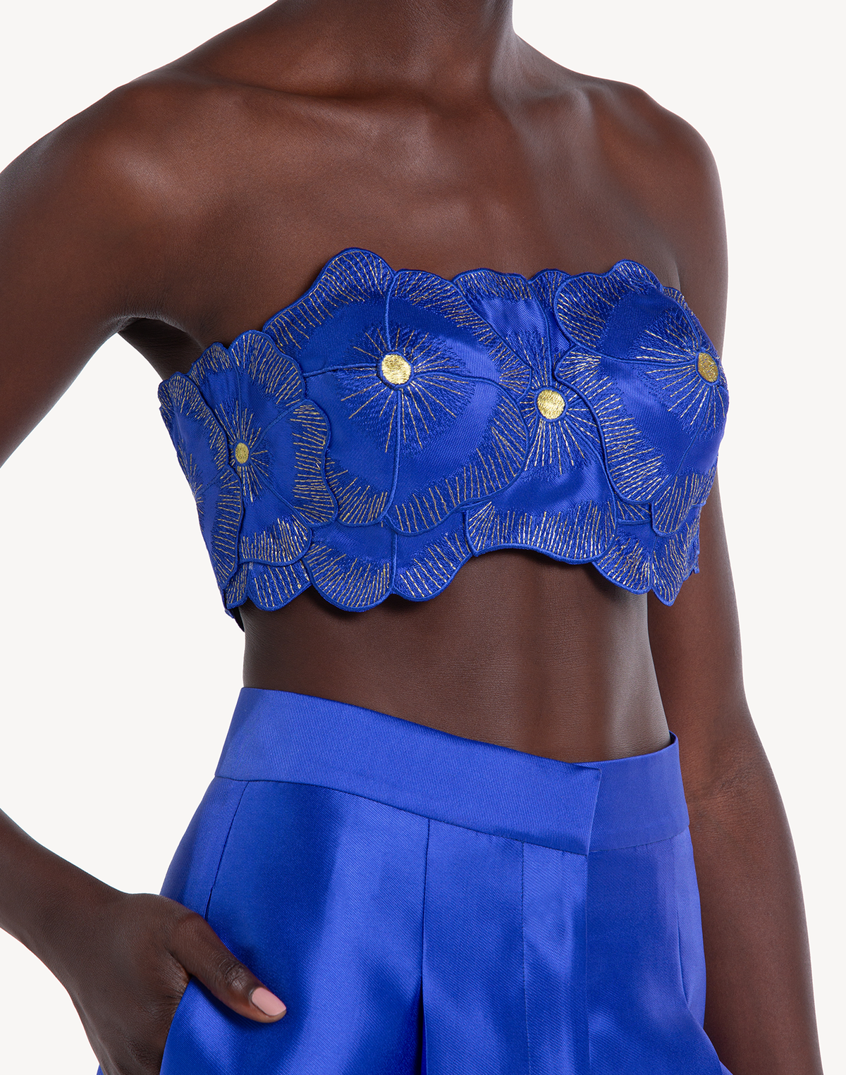 Mikado Floral Applique Corset Top