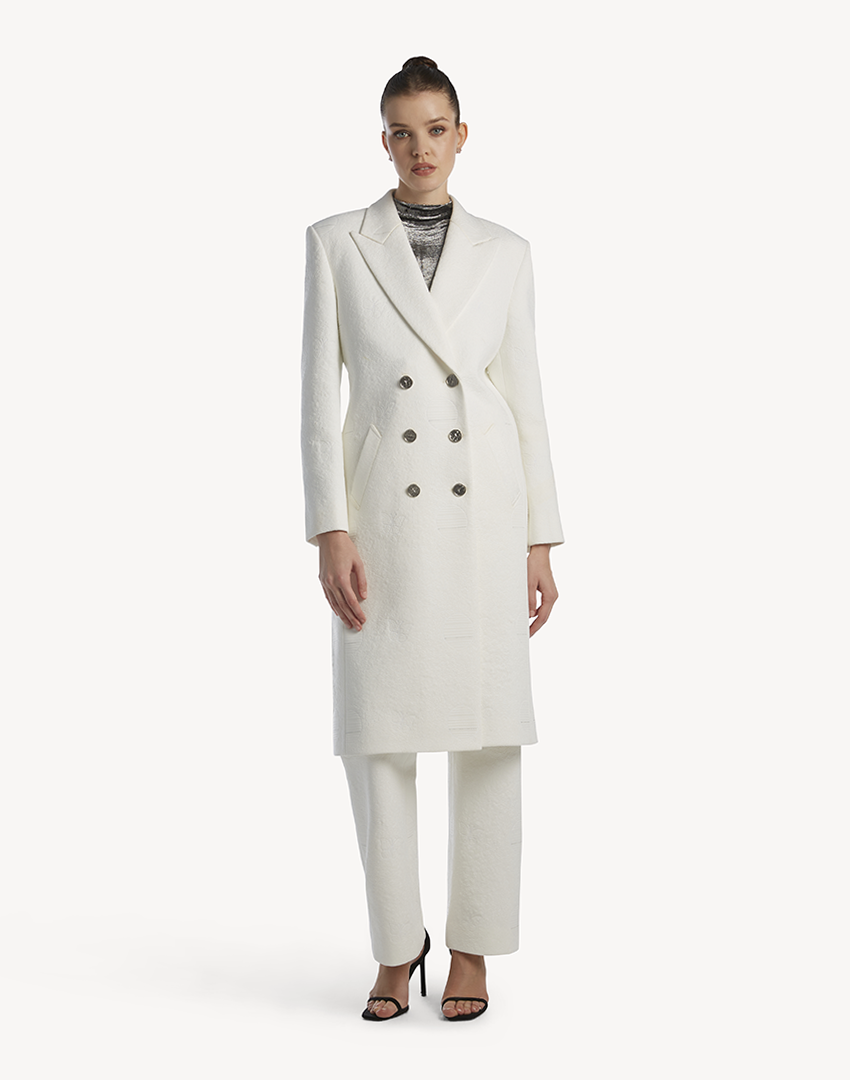 Butterfly Embroidered Long Coat