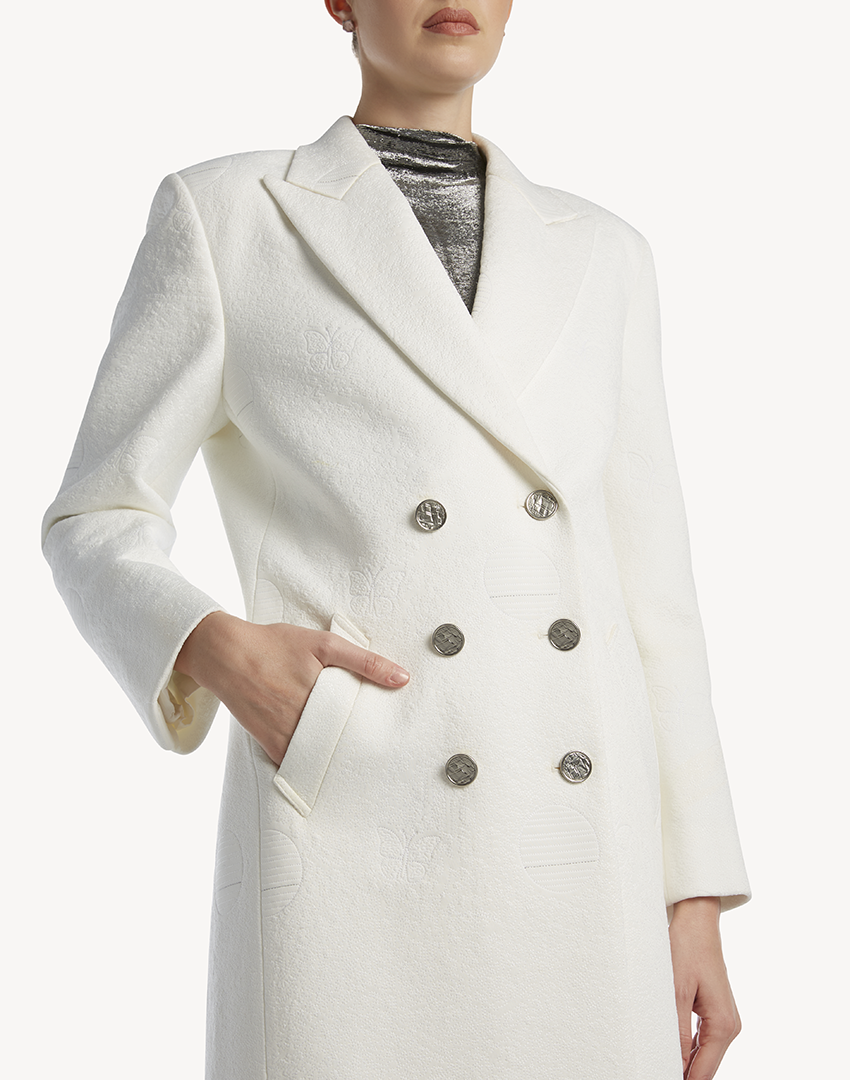 Butterfly Embroidered Long Coat