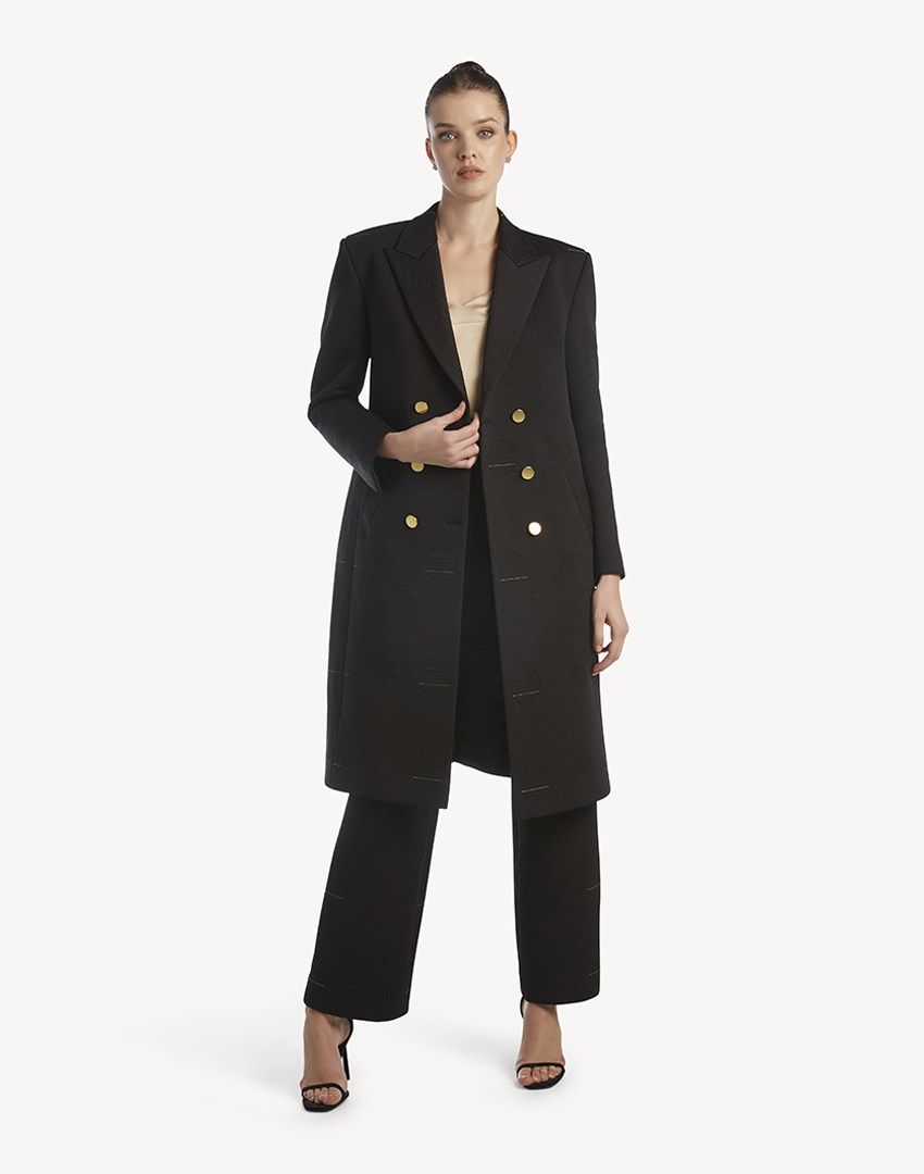Butterfly Embroidered Long Coat