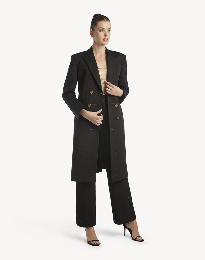 Butterfly Embroidered Long Coat