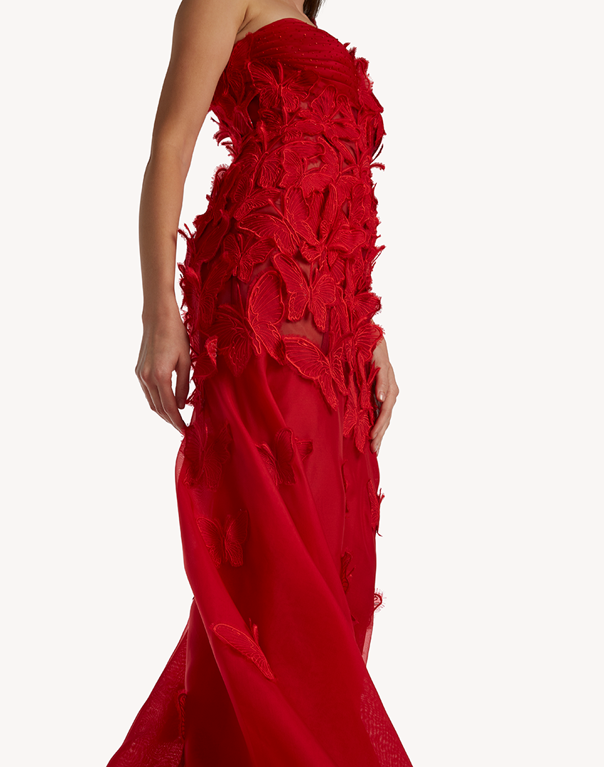 Signature Butterfly Appliqué Gown