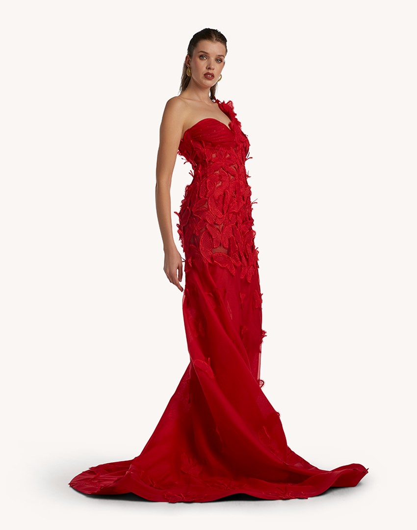 Signature Butterfly Appliqué Gown