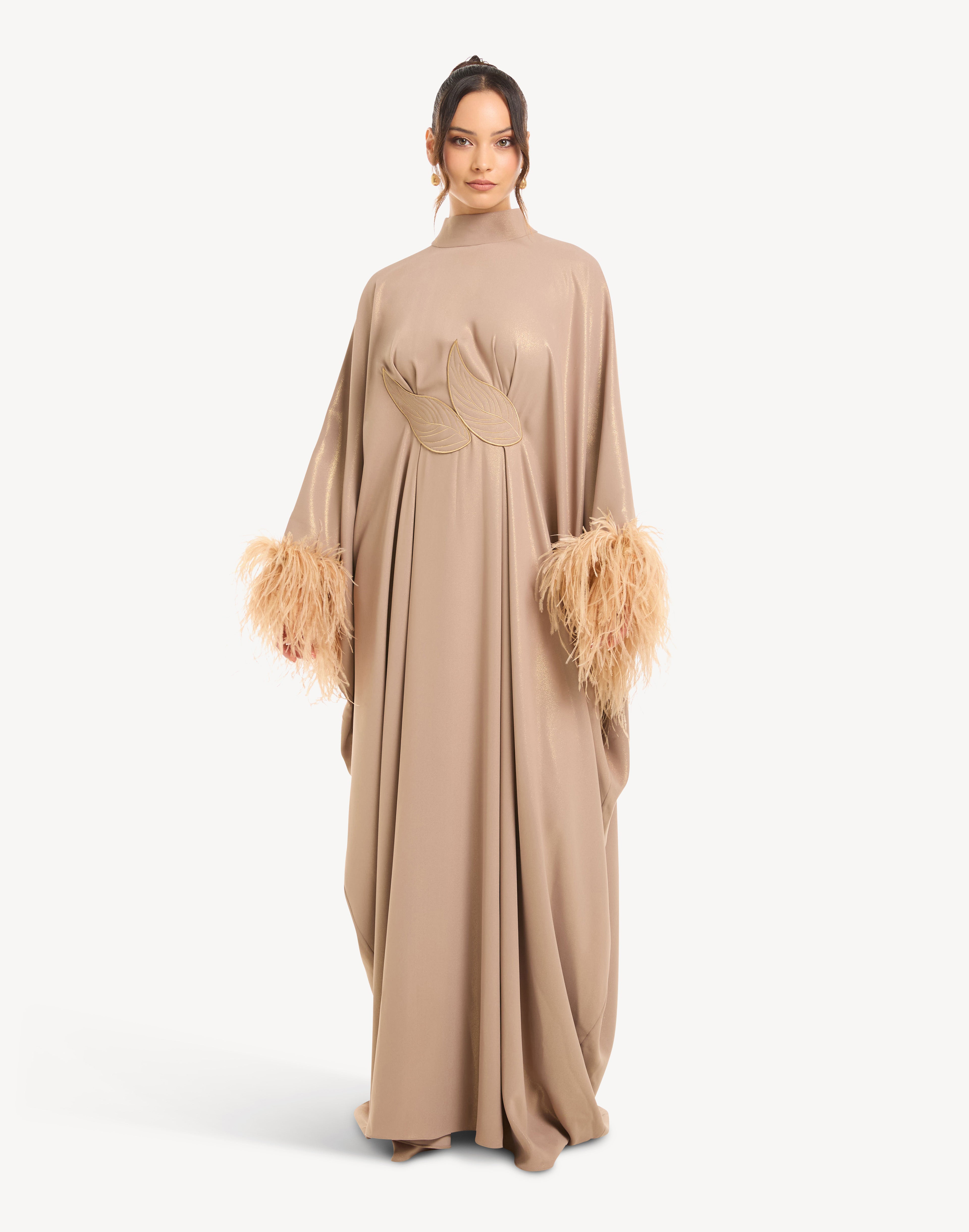 Fatma Feather-Trimmer Kaftan