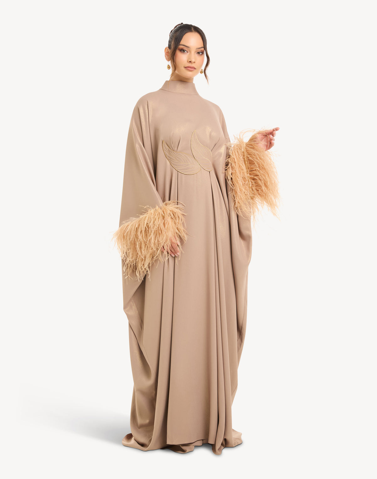 Fatma Feather-Trimmed Kaftan